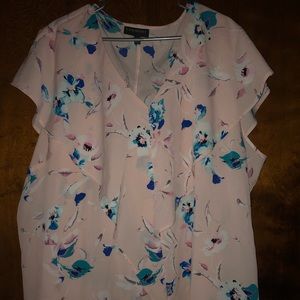 Light pink blouse with floral print